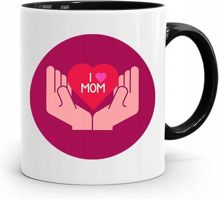 Polidraw Kubek Czarny Prezent Dla Mamy Matki I Love Mom Z Nadrukiem Ze Zdjęciem 330Ml (36826731)