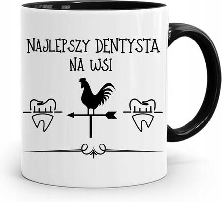 Polidraw Kubek Czarny Prezent Dentysty Najlepszy Na Wsi Z Nadrukiem Ze Zdjęciem 330Ml (36827892)
