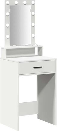 Gravora Biała toaletka z LED, szufladami i lustrem, 50x41x140 cm (G0738956)