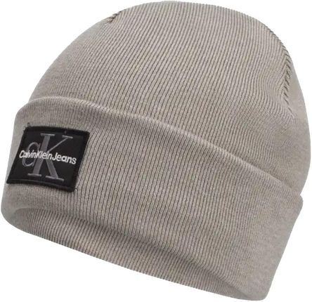 Czapka zimowa Calvin Klein CK Logo Beanie Szara - LZ04D8080G-PZE