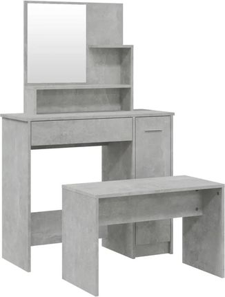 Gravora Zestaw mebli z toaletką i taboretem, szarość betonu, 86,5x35x136 cm (G0749300)