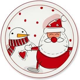 Excelsa Snowman Talerze Panettone Lub Pizza 6-Częściowy Zestaw 30cm Porcelana Dekoracja Bożonarodzeniowa (69657)