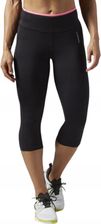 Zdjęcie Reebok Damskie Legginsy 3/4 Work Out Ready Capri Xxs Czarny - Śrem