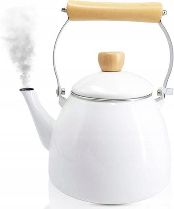 Silesia Emalia Czajnik Emaliowany Stalowy Biały Duży 2L Indukcja Gaz Kuchenka Elektryczna