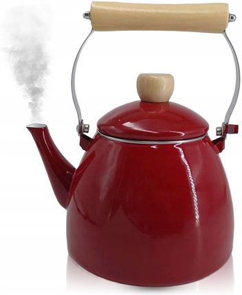 Silesia Emalia Czajnik Emaliowany Stalowy Czerwony 2L Indukcja Gaz Kuchenka Elektryczna