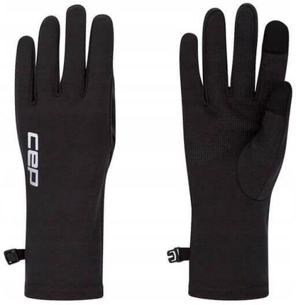 Rękawiczki sportowe na zimę z wełną merino unisex czarne Core Run CEP