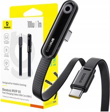 Zdjęcie Baseus Szybki Kabel Kątowy Usb Typ C 100W Podświetlenie Led Płaski 1M - Czempiń
