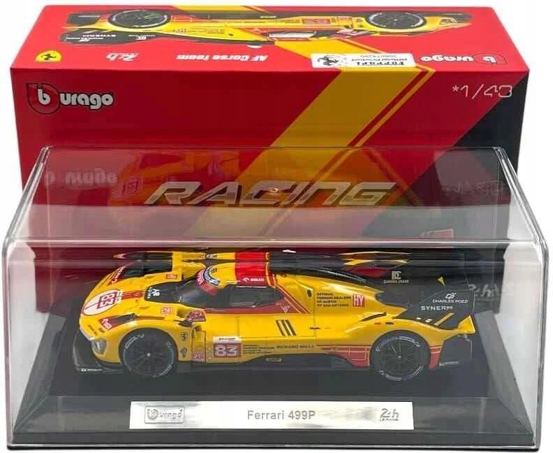 Burago 1/18 – Ferrari 499P N°83, 24h Du Mans 2024, Pilote Kubica, Jaune