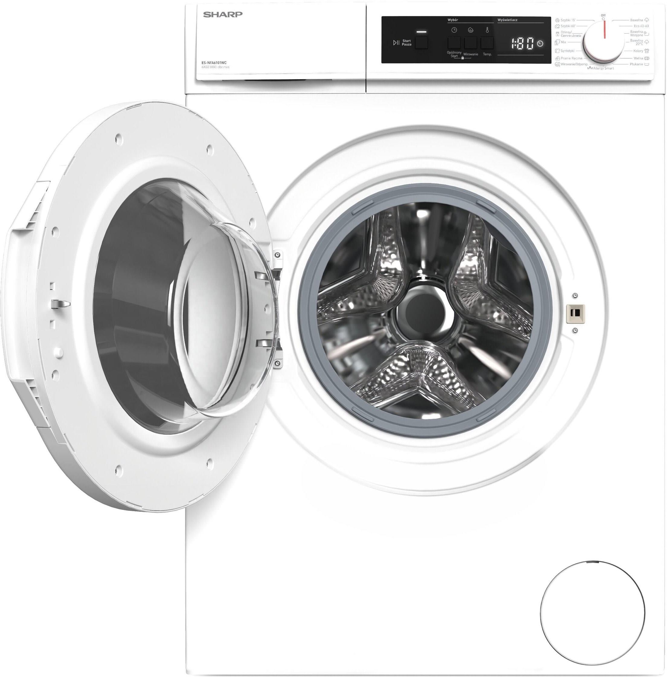 фото Стиральная машина автоматическая Sharp ES-NFA6101WC 3