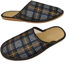 Zdjęcie Kapcie Męskie Krata Brązowe 3082 (42) - Żarów