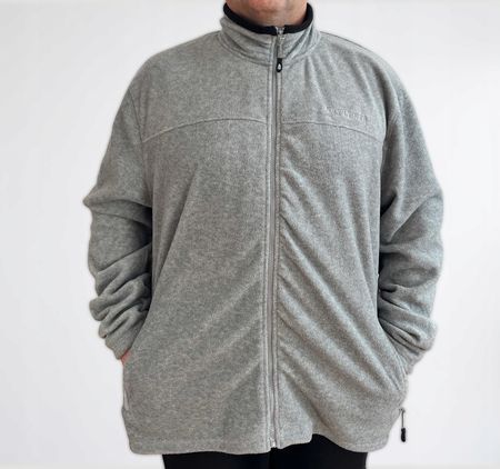 M.X.O. Męska bluza polarowa z kołnierzem, rozpinana, rozmiar 3XL