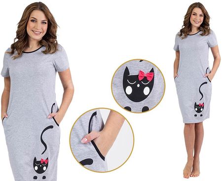 Koszula nocna WERONIKA: jasnoszary melanż