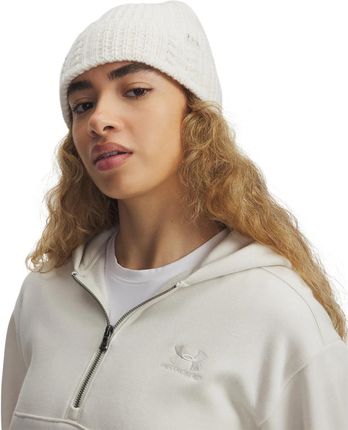 Damska czapka zimowa Under Armour W Halftime Cable Knit Beanie - beżowa
