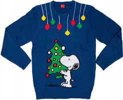 Zdjęcie Niebieski sweter świąteczny Snoopy The Peanuts XL - Górowo Iławeckie
