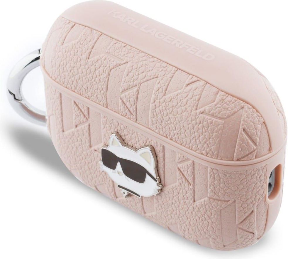 Karl Lagerfeld Custodia Per AirPods 3 – Colore Argento Glitter Con Testa Di Karl – Design Esclusivo E Lavorazione Di Alta Qualità - 4