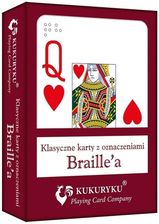 Zdjęcie Kukuryku Karty do gry czerwone ze znakami Braille'a - Kościerzyna