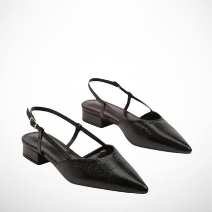 Czarne czółenka bez pięty na niskim obcasie Vices 2338B