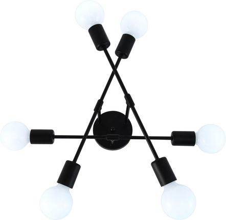 Lampa Sufitowa Wisząca Loft 6X60W Matowa Czarna Ø460X230 Vargo
