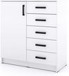 Remax Klasyczna Komoda 90 cm Dwukomorowa z Szufladami i Półkami Biała