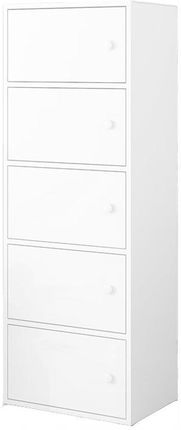 Muvuhome Nowoczesna komoda duża biała loft retro 5 półek