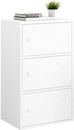 Muvuhome Nowoczesna komoda duża biała loft retro 3 półki