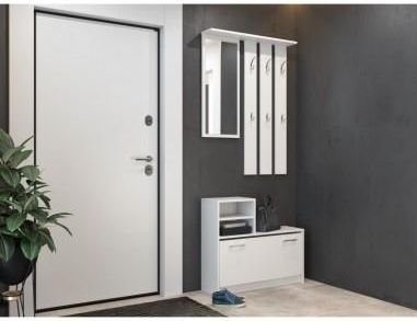 Topeshop Garderoba Przedpokojowa VERA z Lustrem i Szafką na Obuwie (TGVERVERABI)