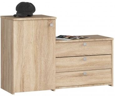 Akord Szafka na buty z komodą do przedpokoju S16 – zestaw z uchylnymi szufladami i półkami (OP0LZESDAB001)
