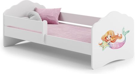 Kobi Łóżko dziecięce FALA z barierką 80x160 motywem Syrenka (F11A18S160_Y)