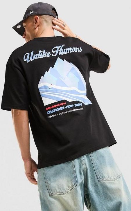Unlike Humans Top UNLIKE HUMANS T-SHIRT BOARDER TEE BLK-BLK - Ceny i opinie - Ceneo.pl