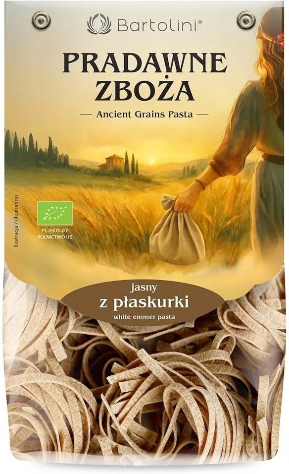Zdjęcie Bartolini Makaron z płaskurki gniazda jasny (tagliatelle) BIO 250g - Kąty Wrocławskie