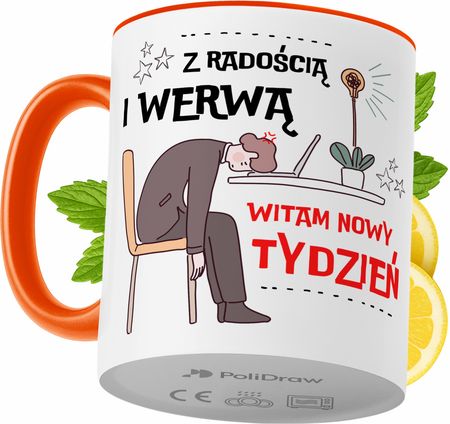 Polidraw Kubek Śmieszne Na Prezent Z Nadrukiem Ze Zdjęciem 330Ml Pomarańczowy (41151176)