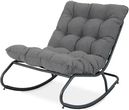 Focus Garden Fotel Ogrodowy Bujany Agava Pikowane Siedzisko - Ciemnoszary, Czarny