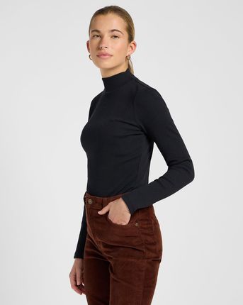 DAMSKA KOSZULKA LEE MOCK NECK BLACK 112370949