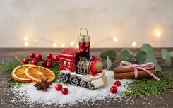 Zdjęcie Bizar Bombki szklane pociąg 5,5cm czerwony - Buk