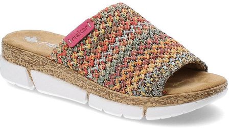 Kolorowe Klapki Rieker Modne Obuwie Damskie