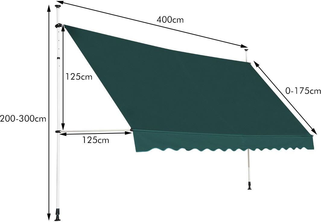 Costway Zewnętrzna Markiza Balkonowa 400cm Zielona - Ceny i opinie ...