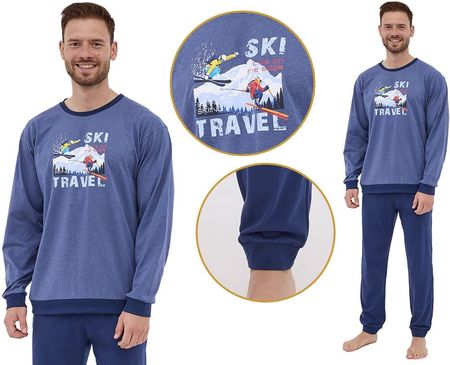 Piżama męska KAROL: jeans/granat