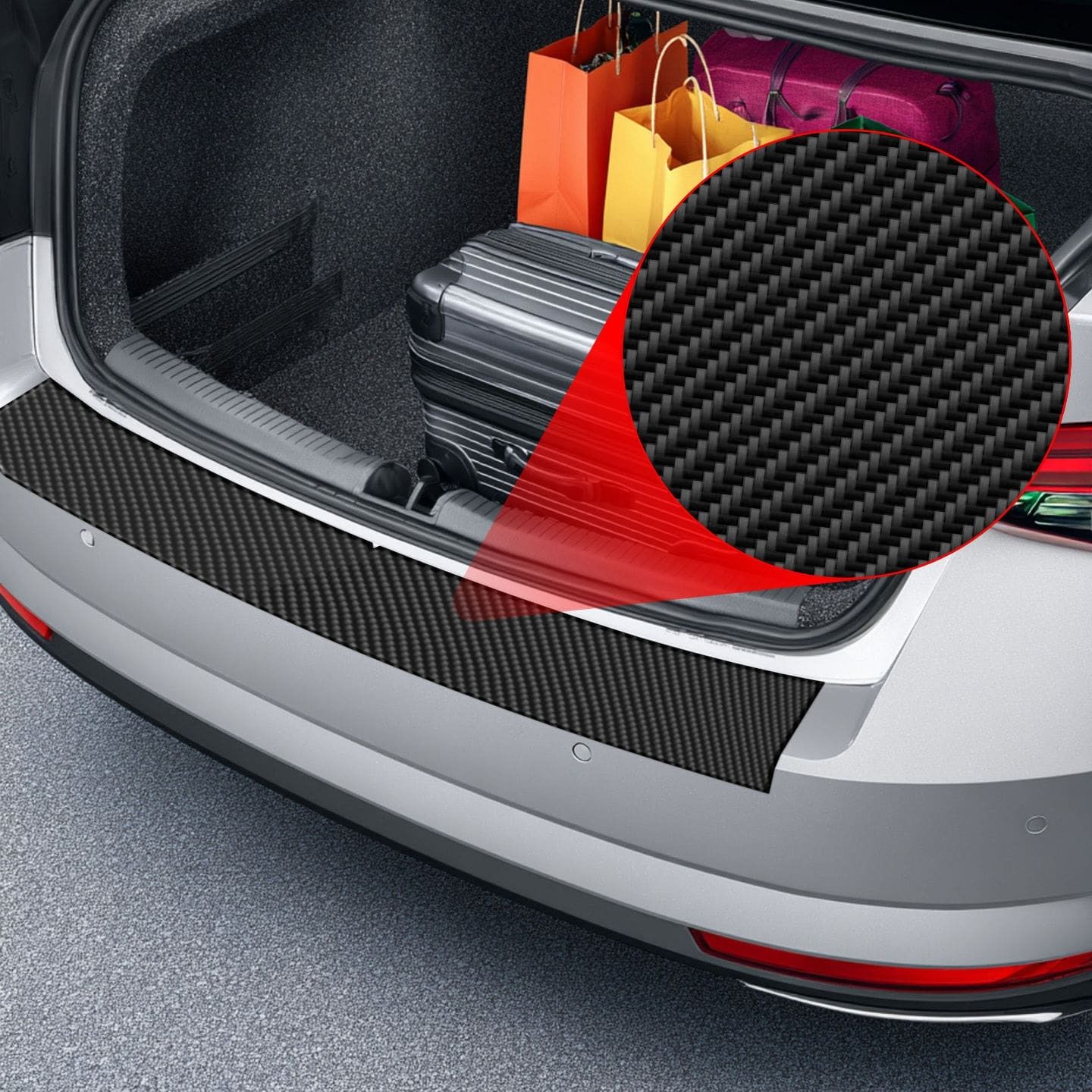 MAX6 Passgenaue Heckstoßstangenschutzfolie In Karbon-Optik Kompatibel Mit Skoda Superb II Kombi 2009-2015 – Stilvoller Kratzschutz Für Die Ladekante