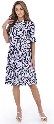 Sukienka FSU1119 EKRI granatowa zebra