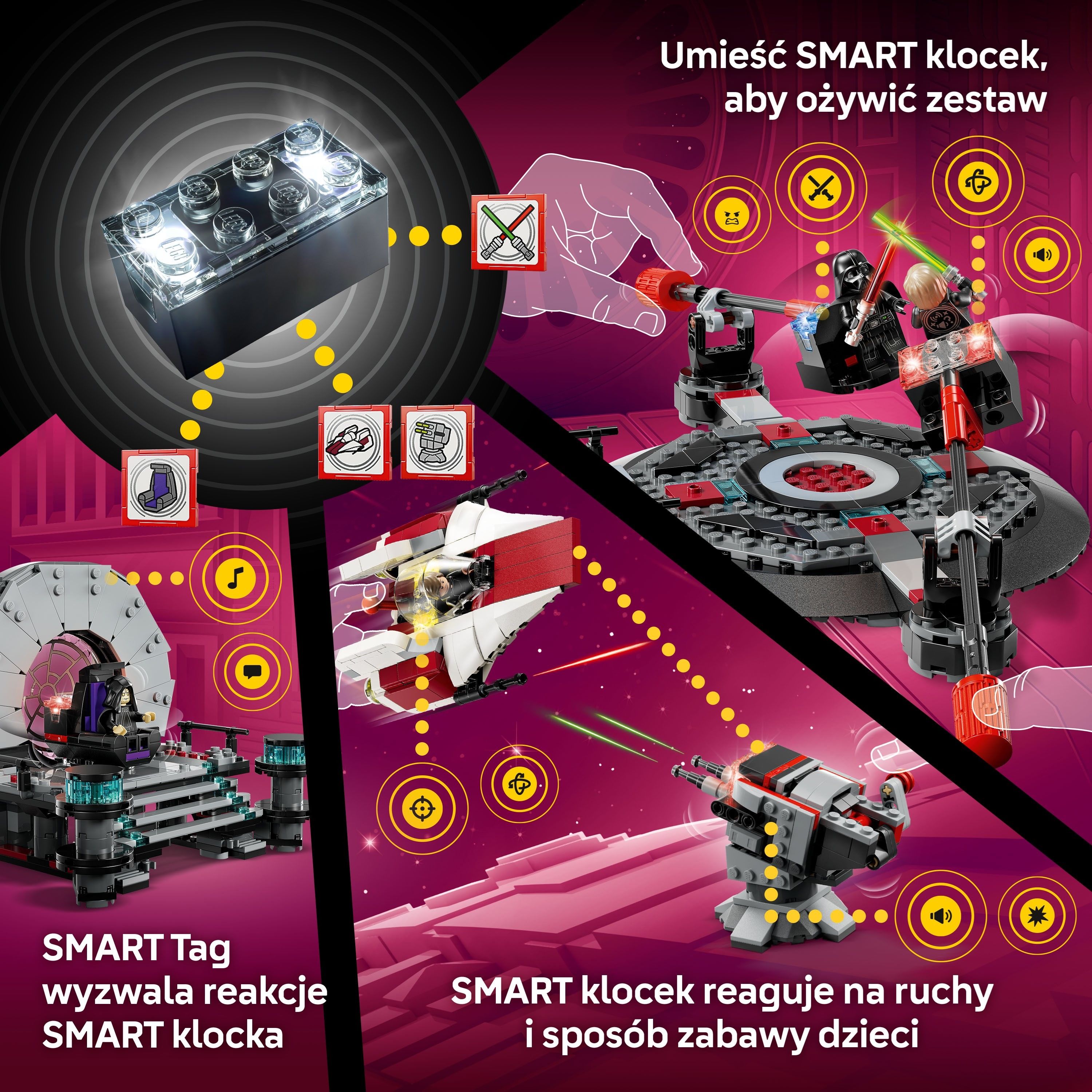 LEGO Star Wars 75427 SMART Play: Pojedynek w sali tronowej i A-Wing ...
