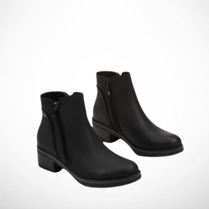 Czarne botki damskie z eko skóry na stabilnym obcasie Vices 2344B