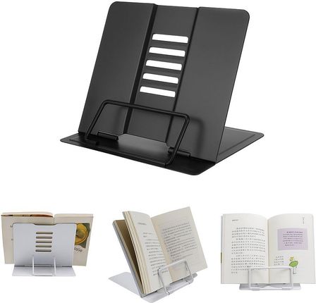 METALOWY STOJAK UCHWYT NA KSIĄŻKĘ DO CZYTANIA PODPÓRKA PODSTAWKA REGULOWANA POD KSIĄŻKI TABLET CZERŃ