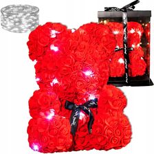 Zdjęcie Aptel Miś Z Róż 30Cm Czerwony Kokarda Led - Bisztynek