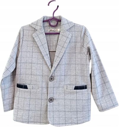 Marynarka Chłopięca szara bawełniana w kratę r. 116