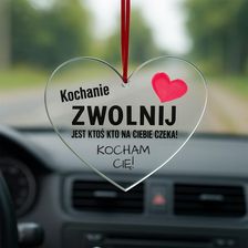 Zdjęcie Zawieszka do samochodu z nadrukiem - Amulet bezpieczeństwa - Łańcut
