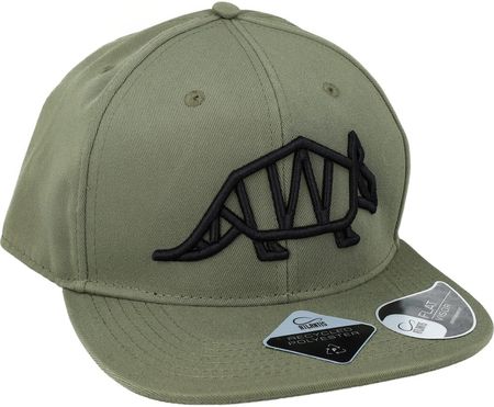 Czapka z płaskim daszkiem James Cap z logo Pancernik.eu, zielona z czarnym naszyciem