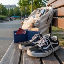 Zdjęcie Portfel z płótna z blokadą RFID granatowy - Niepołomice