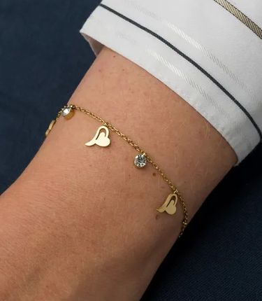 Agrafka Elegancka złota bransoletka damska ze stali