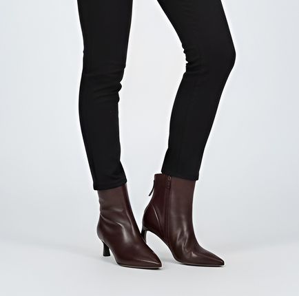 Bordowe Botki S.Barski Eleganckie Obuwie Damskie