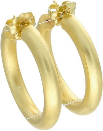 Diament Kolczyki koła srebrne 925 pozłacane matowe